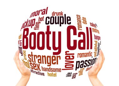 Booty call word cloud sphere concept on white background. clipart