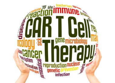 CAR T Cell Therapy word cloud sphere concept on white background. clipart