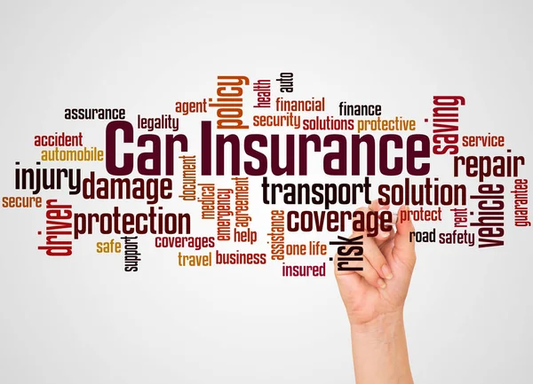 Car Insurance Word Cloud Hand Marker Concept Gradient Background — Stock Photo, Image