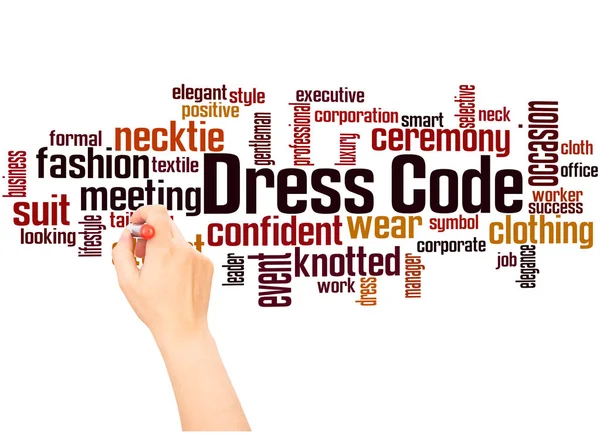 Nube Palabras Código Vestimenta Concepto Escritura Manual Sobre Fondo Blanco —  Fotos de Stock