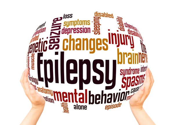 Epilepsi Word Cloud Sfär Konceptet Vit Bakgrund — Stockfoto