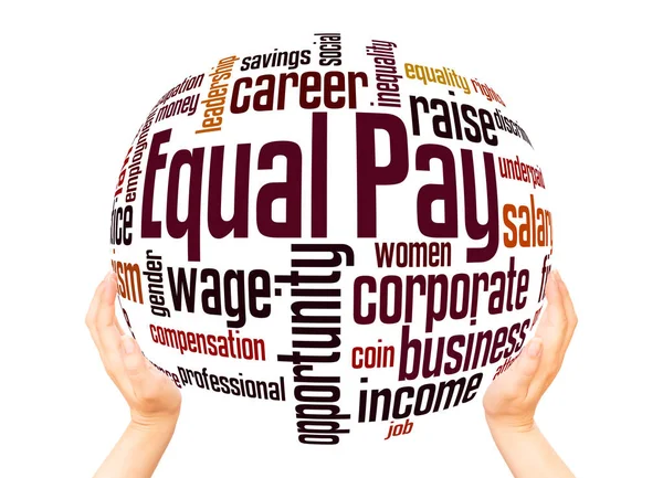 Equal Pay Word Cloud Sphere Konzept Auf Weißem Hintergrund — Stockfoto