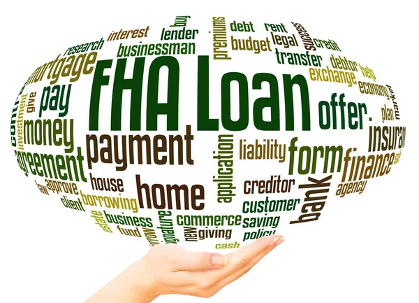 Fha Loan Word Cloud Hand Sphere Concept White Background — Stock Photo, Image