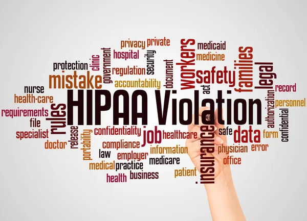 Hipaa Violation Word Cloud Hand Marker Concept Gradient Background — Stock Photo, Image