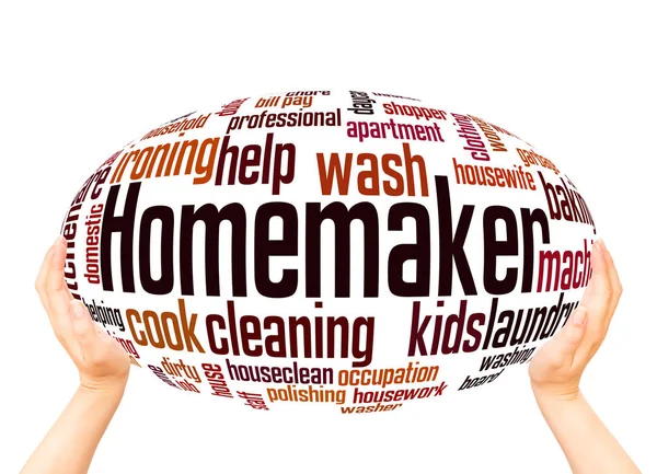 Homemaker Word Cloud Sphere Concept White Background — Stock Photo, Image