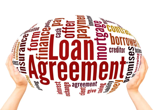 Loan Agreement Word Cloud Sphere Concept White Background — Stock Photo, Image