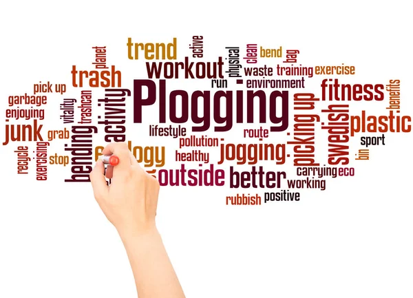 Bloquer Mot Nuage Écriture Mainconcept Sur Fond Blanc Plogging Consiste — Photo