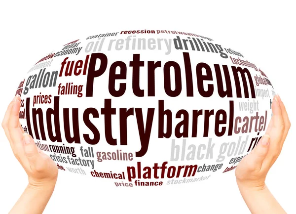Petrol Sanayi Kelime Bulutu Küre Kavramı Beyaz Arka Plan Üzerinde — Stok fotoğraf