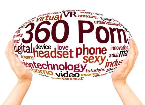 360 Porn Word Cloud Hand Sphere Concept White Background — Stock Photo, Image