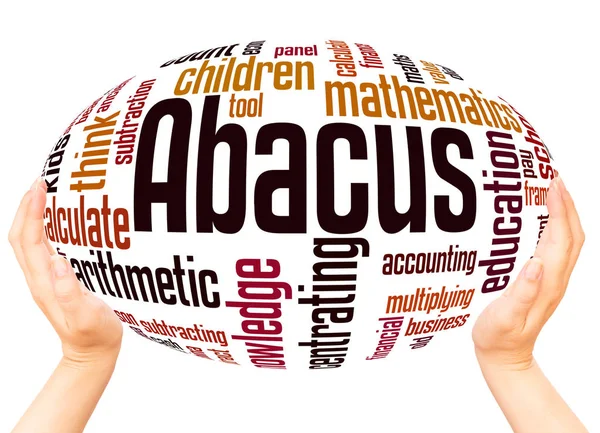 Abacus Counting Ram Word Cloud Hand Sfär Konceptet Vit Bakgrund — Stockfoto