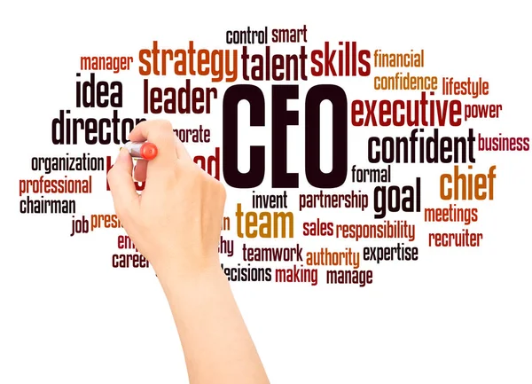 Ceo Chief Executive Officer Word Cloud Hand Schrijven Concept Witte — Stockfoto