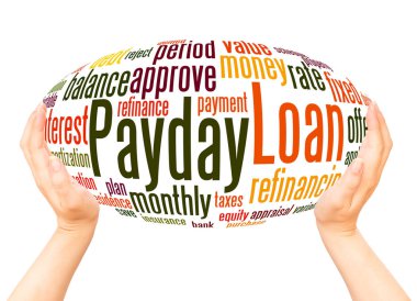 Payday Loan word cloud hand sphere concept on white background.  clipart