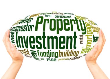 Property Investment word cloud hand sphere concept on white background. clipart