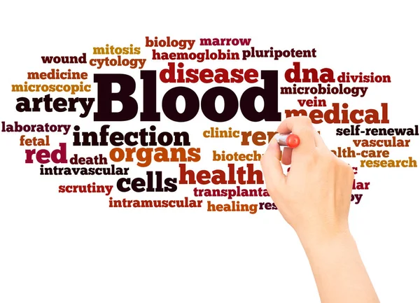 Blood Word Cloud Hand Writin — Stock Photo, Image