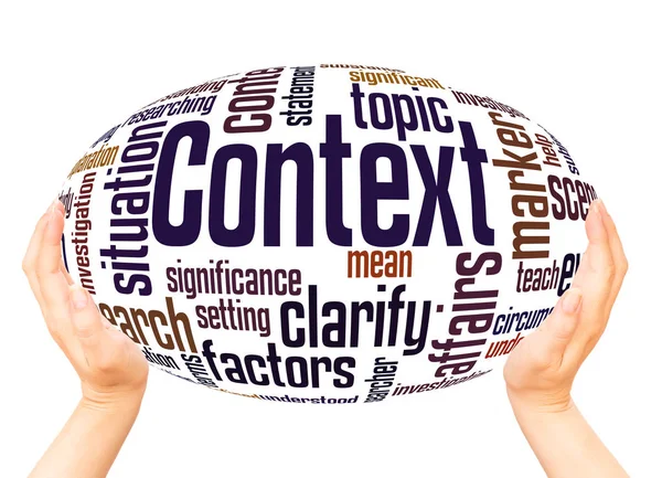 Context Word Cloud Hand Bol Concept Witte Achtergrond — Stockfoto