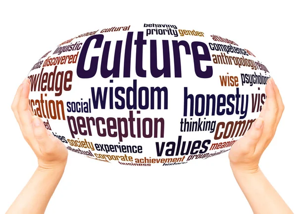 Cultuur Word Cloud Hand Bol Concept Witte Achtergrond — Stockfoto