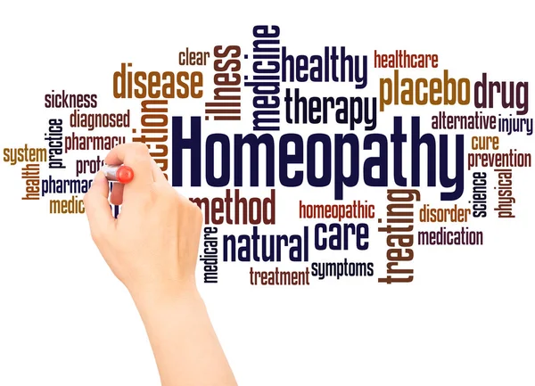 Homeopati Kelime Bulutu Yazma Kavramı Beyaz Arka Plan Üzerinde — Stok fotoğraf