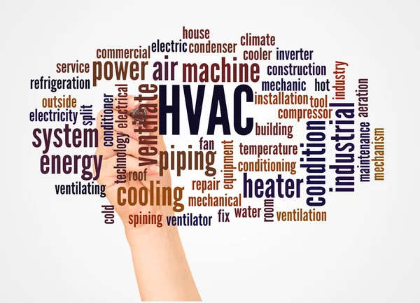 Hvac Word Cloud Hand Marker Concept White Background — Stock Photo, Image