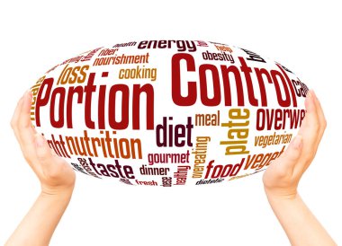 Portion Control word cloud hand sphere concept on white background. clipart