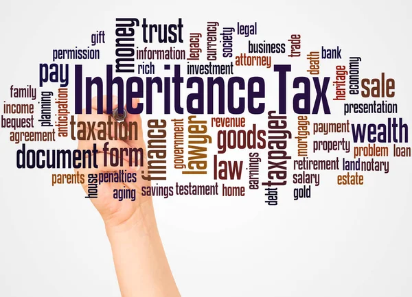 Inheritance Tax Word Cloud Hand Marker Concept White Background — Stock Photo, Image