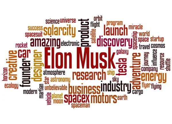 Elon Musk word cloud concept — Stock Photo, Image