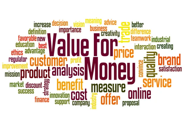 Värdet för pengar word cloud konceptet 3 — Stockfoto