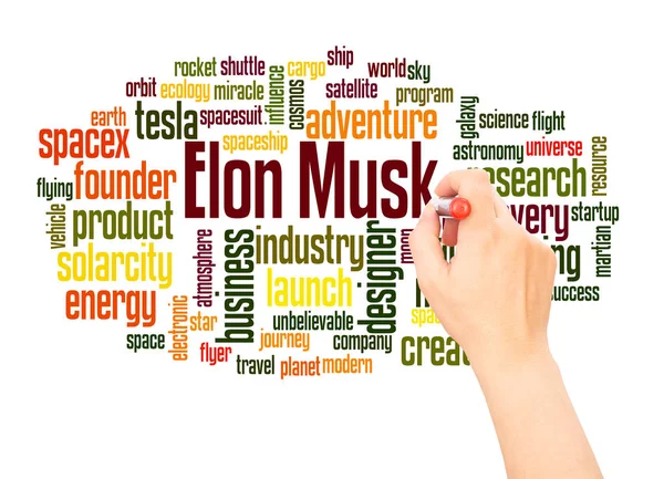 Elon Musk word cloud hand writing concept — Stock Photo, Image