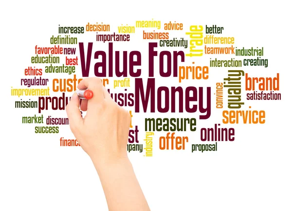 Value for money word cloud hand writing concept — Stock Photo, Image