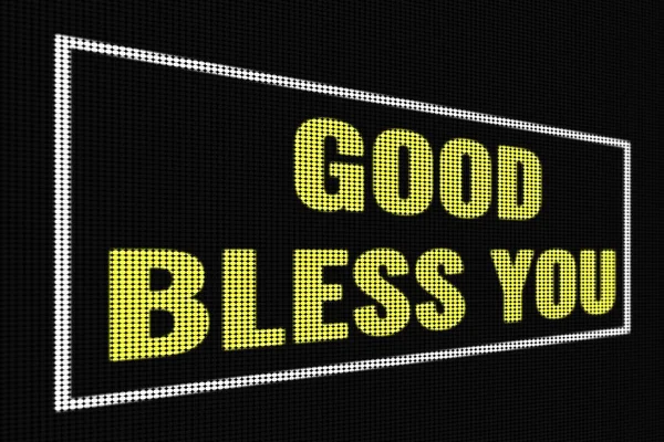 Gott segne dich mit gelbem Text auf dunklem Bildschirm — Stockfoto