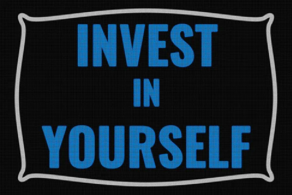 Invest In Yourself text on dark screen — Stock Photo, Image