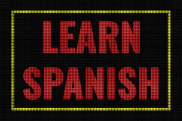 Leer Spaans woord op donker scherm — Stockfoto