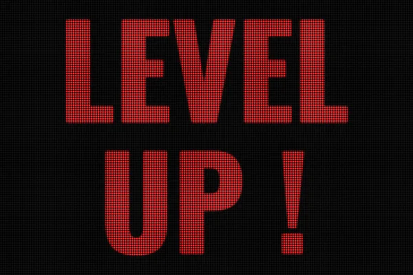 Level up Wort auf dunkler Leinwand — Stockfoto