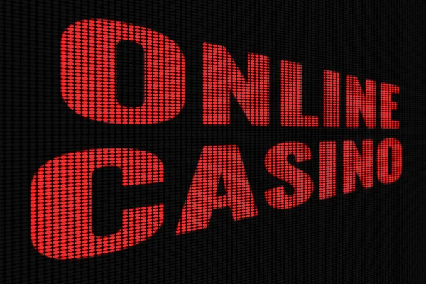 暗い画面上のオンラインカジノ赤い単語 — ストック写真