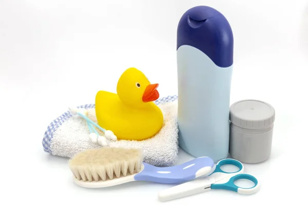 Group of things for baby bath — Stock Photo, Image