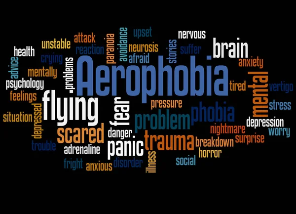 Aerofobia takut akan konsep awan terbang 3 — Stok Foto