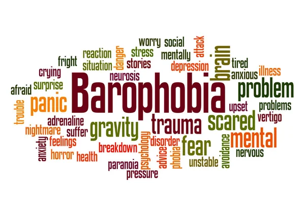 Barophobia angst voor zwaartekracht woord wolk concept 2 — Stockfoto