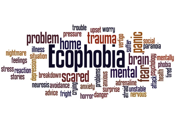 Ecophobia rädsla för hemmet Word Cloud Concept — Stockfoto