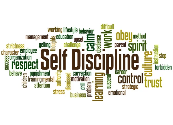 Auto disciplina conceito nuvem palavra 3 — Fotografia de Stock