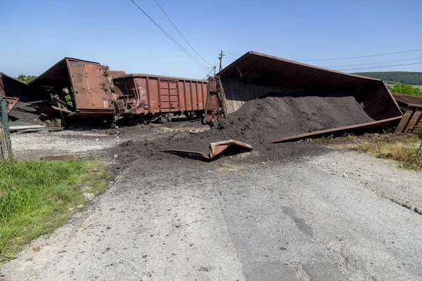 列車の衝突事故、道路ブロック2 — ストック写真