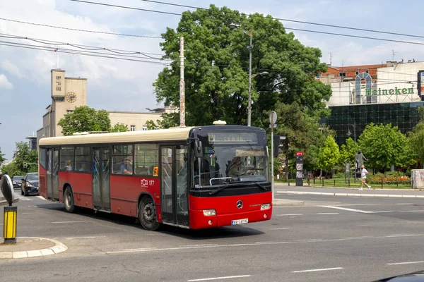 Busverkehr auf den Straßen in Belgrad — Stockfoto