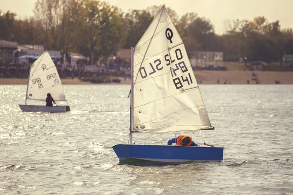 Enfants à l'école de voile — Photo