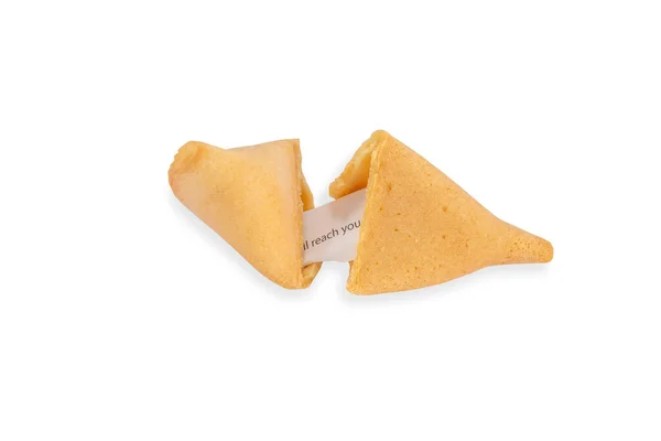 Fortune Cookie Slip Prediction Isolated White Background — Stock Photo, Image
