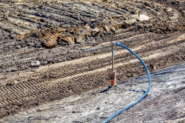 Altı Pompa Sistemi Inşaat Alanında Arıtma Derin Kuyu Kullanarak Pompalama — Stok fotoğraf