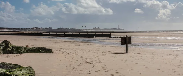 View Beach Clevelys Looking Blackpool — Stok fotoğraf