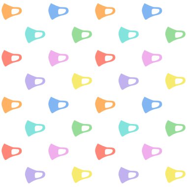 Renkli tıbbi maskelerin kusursuz desenli görüntüsü. vektör illüstrasyonu.