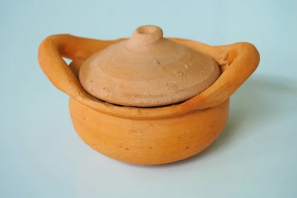 Clay Pot White Background — Stock Photo, Image