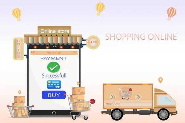 온라인 쇼핑의 아이디어 — 스톡 벡터