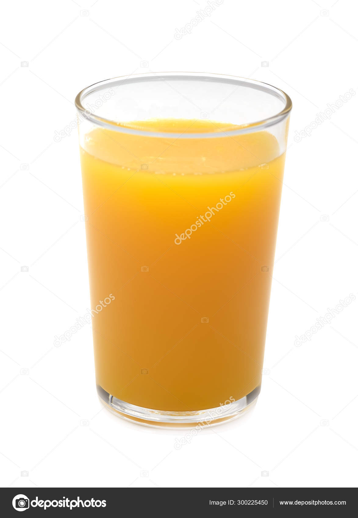 Glass Fresh Orange Juice Isolated White Background — Stock Photo