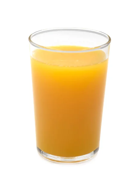 Glas Frischer Orangensaft Isoliert Auf Weißem Hintergrund — Stockfoto