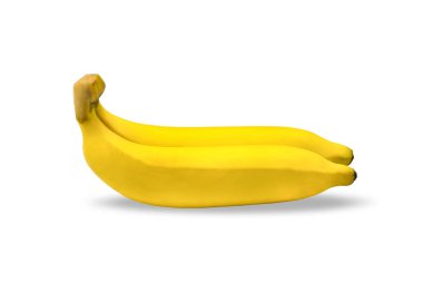 Olgun sarı muz meyve kırpma yolu ile beyaz arka plan izole